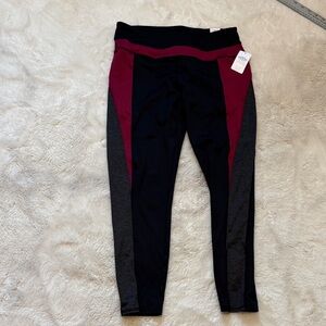 Maurices Black and Burgundy Active Leggings
